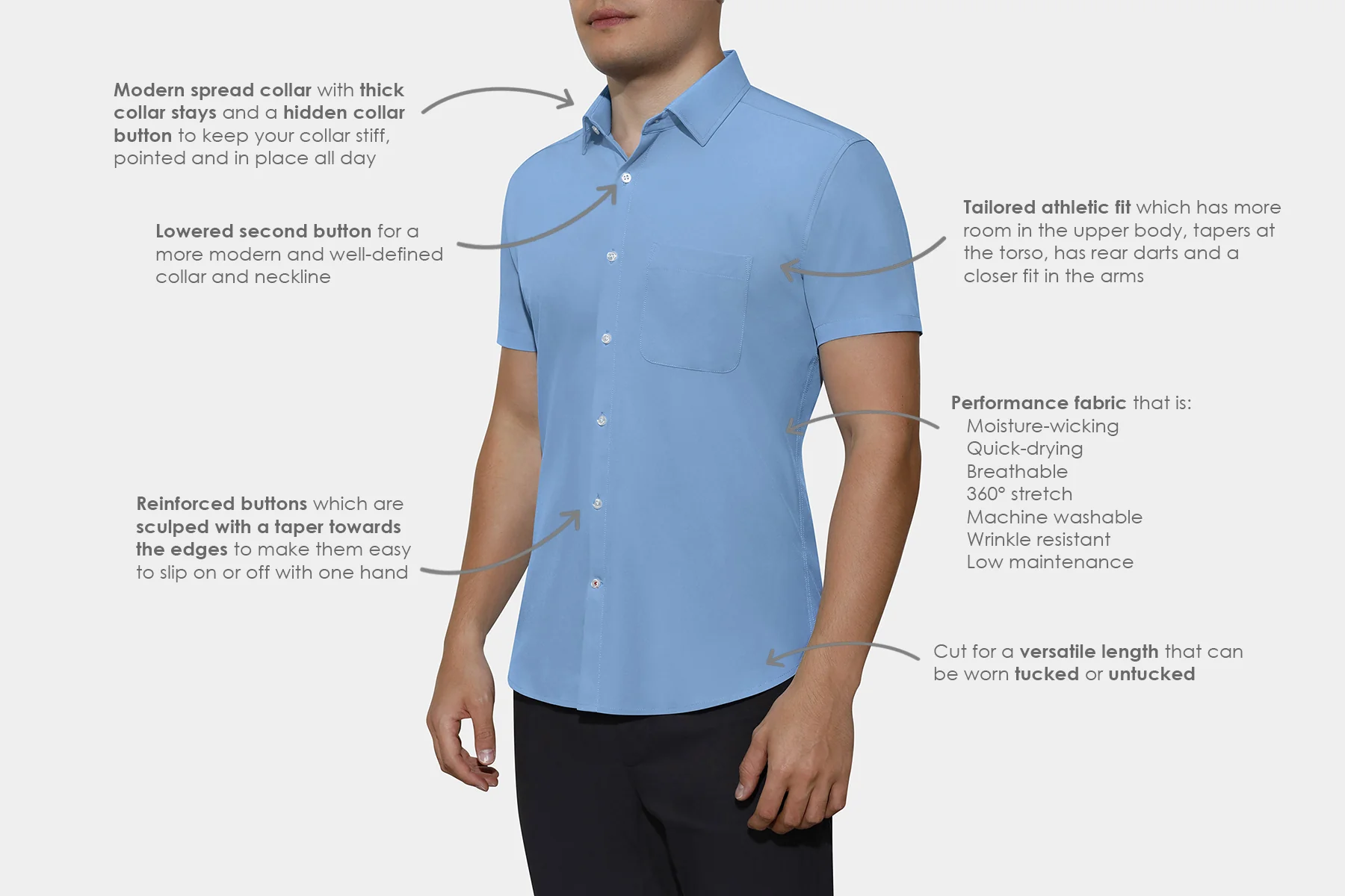 FINAL SALE - Lightweight Performance Short Sleeve Button Up - Image 10